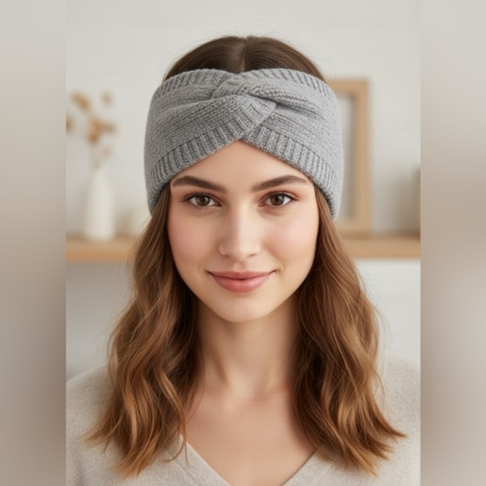 Gray Knitted Headband